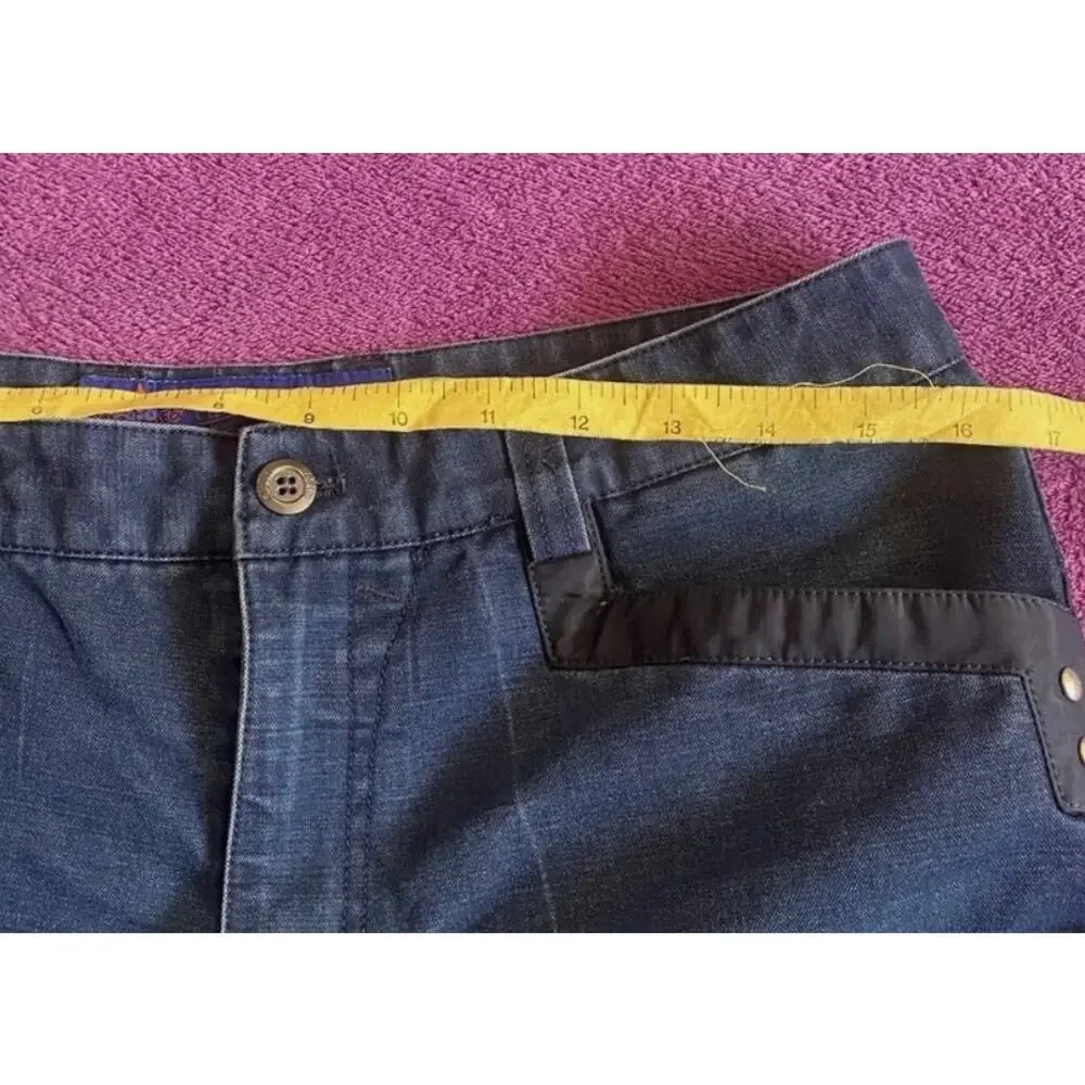T. Dubant Classics Womens 32x32 Dark Wash Denim Bootcut Pants Stud Trim‎